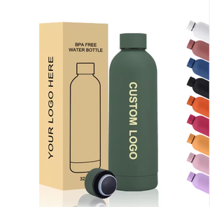 Bouteille d'<span class=keywords><strong>eau</strong></span> de sport personnalisée en gros de 500 ml, en acier inoxydable, à double paroi, isotherme, avec revêtement en caoutchouc mat, pour la gym - Product Image 1