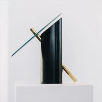 Lampe de table en métal nordique minimaliste postmoderne, abat-jour en verre, LED 3000K, lumière chaude, lumière ambiante DIY pour salon, chambre à coucher, bureau
