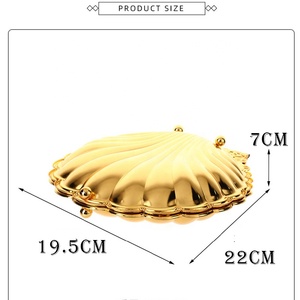 2026 Top Selling Shell Fruit <strong>Plate</strong> Luxury Gold Zinc Alloy Shell <strong>Creative</strong> <strong>Serving</strong> Dish Metal <strong>Serving</strong> Dishes <strong>Plates</strong> - Product Image 2