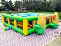 Château gonflable commercial géant 7x7m avec labyrinthe à maïs pour événements extérieurs