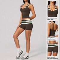 Ensemble de sport et yoga pour femme avec col halter, soutien des épaules, design dos nu, effet ventre plat et lifting des fesses
