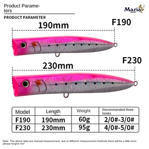 Japon <span class=keywords><strong>MARIA</strong></span> Floating Waves Climbing DUCKDIVE Appât artificiel dur 19cm 23cm Poisson de mer Popper Leurre de pêche Appât - Product Image 3
