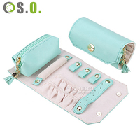 Sac de rangement pour bijoux en cuir PU personnalisé avec logo, pratique pour les voyages, pour ranger les colliers