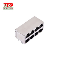 Connecteur RJ45 blindé avec aimants intégrés 8P8C MagJack 10/100 Base-T, prise Ethernet modulaire femelle avec LED