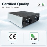 Ventilateur de récupération d'énergie ERV haute efficacité 75-80 avec échangeur d'enthalpie à contre-courant, récupération de température et d'humidité, type plafond