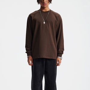 Camiseta de Manga Larga Personalizada con Bordado para Hombre, de Alta Calidad, Estilo Lujoso, Hombros Caídos, Sin Puños, Talla Grande, Lisa - Product Image 4