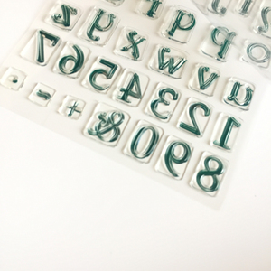 OEM personalizzato ventisei lettere digitale timbri in gomma auto-inchiostrazione timbri trasparenti per la decorazione del diario di colore verde - Product Image 2