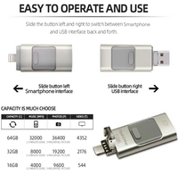 Clé USB OTG 3-en-1 en gros, lecteur flash USB 2.0/3.0, clé mémoire pour téléphone 1 To 2 To, avec logo personnalisé