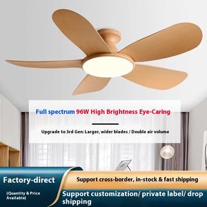 Ventilateur de plafond à grande puissance, ventilateur de plafond à 5 pales, en bois, télécommande, faible bruit, <span class=keywords><strong>pour</strong></span> la maison, la salle à manger, célébré sur <span class=keywords><strong>Internet</strong></span> - Product Image 2