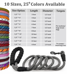 Yumuşak yastıklı kolu ile lüks naylon evcil hayvan tasması kalın kurşun ve ağır halat büyük orta küçük yavru için ücretsiz örnek köpek tasma - Product Image 5