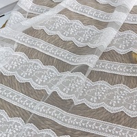 Tissu en maille florale respirant, soluble dans l'eau, 100% coton, dentelle pour robe brodée ou hawaïenne, tissu en coton pour broderie