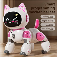 Robot Chat Intelligent en ABS, Jouet pour Enfants Filles de 3 à 6 Ans avec Commande Vocale, Interaction Tactile, Programmation et USB