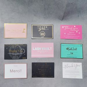 Cartes de remerciement personnalisées avec dorure à chaud - Cartes de vœux en papier multicolores pour petites entreprises et e-commerce - Product Image 2