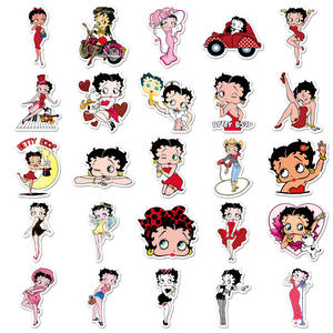 50 autocollants <span class=keywords><strong>Miss</strong></span> <span class=keywords><strong>Betty</strong></span> en forme de cœur, personnages animés, décoration de dessins animés, boîte de rangement de papeterie - Product Image 3