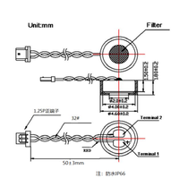 Microphone à condensateur étanche TAT M4015 2v 4MM*1.5MM