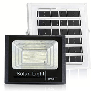 户外花园发光二极管太阳能安全泛光灯IP67白色发光二极管灯，带防抱死制动系统主体，适用于家庭或户外照明 - Product Image 1