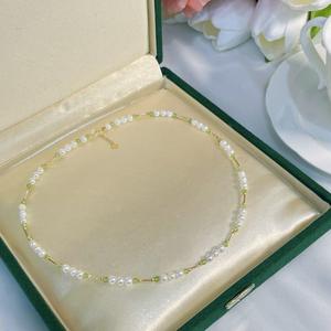 Collier en perles baroques d'eau douce, nouveau, en gros, perles à double face, chaîne de perles légères, bijoux en perles pures - Product Image 1