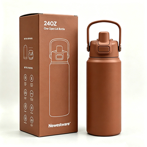 Bouteille d'eau sportive pour l'extérieur, la course à pied, le cyclisme, les voyages, à double paroi isolée avec boucle de transport pour les sportifs, 24 oz, 32 oz, 40 oz - Product Image 1