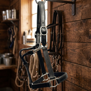 Cabestro de Cuero Suave para Caballo, Ajustable, Cómodo, Hecho a Mano, para Uso en Establos y Exposiciones - Product Image 1