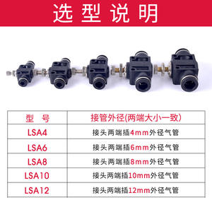 Vanne de régulation de débit à sens unique LSA4/6/8/10/12 MM, connecteur rapide pour tuyau d'air, vanne de contrôle de sécurité PASA - Product Image 4
