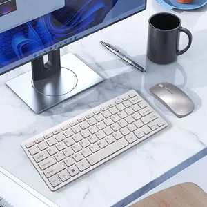 Slient Mouse nirkabel ergonomis, tetikus Kombo tanpa kabel USB 2.4G komputer dan tetikus untuk Windows laptop Imac