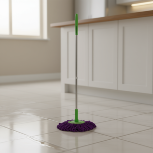 Myrva Folding <b>Magic</b> Mop Round Microfibre Head Extendable Metal Pole Self-Wringer Home Cleaning Tool - Product Image 2