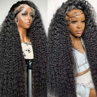 Wig Rambut Asli HD Lace Front Biru Tua 13x6 Body Wave Berwarna Tanpa Lem Pre Plucked Kepadatan 250%