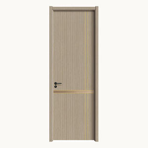 Porte battante en bois de teck minimaliste moderne pour la maison Conception d'entrée intérieure de luxe en bois massif pour la chambre à coucher - Product Image 2