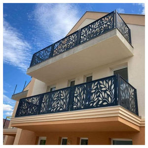 Pannelli Decorativi da Giardino per Esterni, <span class=keywords><strong>Ringhiere</strong></span> in Acciaio Inox Tagliate al <span class=keywords><strong>Laser</strong></span>, Recinzione Regolabile in Alluminio Nero con Persiane - Product Image 4