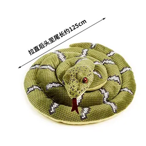 Custom Lifelike Soft Stuffed Cute Green Fabric Plush Snake Toys