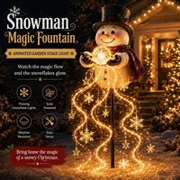 Nouvelle cascade lumineuse solaire de Noël avec Père Noël en traîneau, décoration de jardin extérieure, cascade de cadeaux tombants, étoile LED
