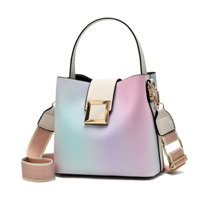 Bolso de Mano Rosa Popular al por Mayor, Nuevo, Económico, Original y de Moda, Bolso Tipo Cubo de Cuero PU para <span class=keywords><strong>Mujer</strong></span> - Product Image 2