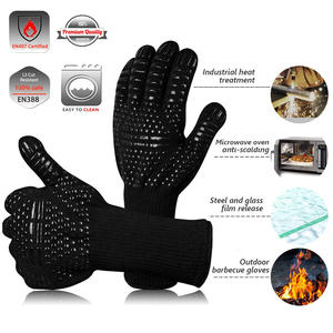 1 Par de Guantes para Barbacoa, Resistentes al Calor Extremo de 300-500 Grados Centígrados, Guantes de Silicona para Microondas, Cocina, Parrilla y Horno - Product Image 2