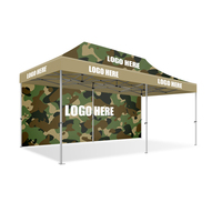 Gazebo publicitaire robuste et imperméable de 10x20 pieds avec cadre en aluminium, impression personnalisée du logo, coloré, pour exposition et salon professionnel