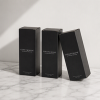 Boîte pliante noire personnalisée, imprimée recto-verso, avec plateau intérieur en carton ondulé, longue boîte d'emballage en papier