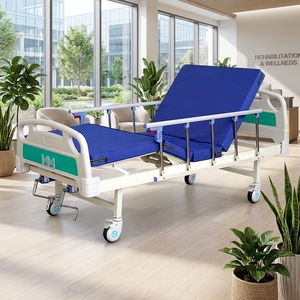 <span class=keywords><strong>Lit</strong></span> médical manuel à double manivelle, réglable, avec poulie et cadre métallique - Product Image 1