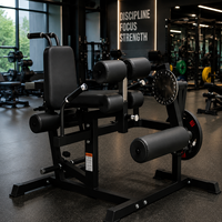 Machine à flexions et extensions des jambes, équipement de musculation polyvalent pour la maison avec rangement pour plaques, pour le renforcement des quadriceps et des ischio-jambiers