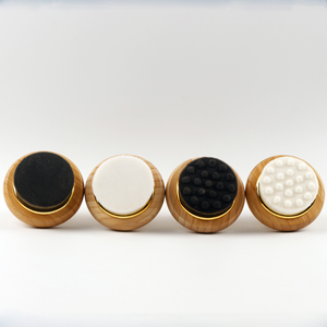 Round Bamboo <strong>Bath</strong> Body Brush Soft Bristles Gentle Exfoliating Shower Scrubber for Deep Cleansing &amp; Skin Massage with Gold <strong>Trim</strong> - Product Image 2
