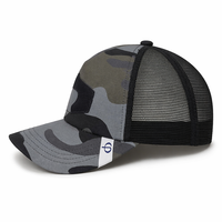 Gorra Trucker de Camuflaje Personalizada con Panel de Parche de Velcro, Gorra Trucker Táctica con Visera Curva y Parte Trasera de Malla