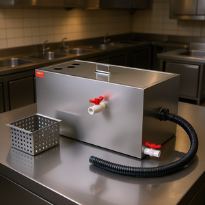 Vevor Égouttoir à graisse en acier inoxydable 25 lb Entrée supérieure 6,4 GPM Équipement de cuisine commerciale - Product Image 2