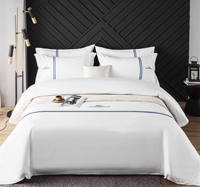 Ensemble de draps d'hôtel sur mesure, blanc, 100% coton, 4 pièces, vente en gros, ensemble de literie d'hôtel haut de gamme, blanc pur et simple