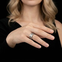 Base de bague vintage élégante en tungstène martelé de 8 mm, vierge pour incrustation personnalisée, durable, unisexe, pour usage quotidien
