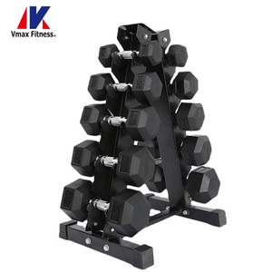 Commercial Custom Gym <strong>Dumbell</strong> <strong>25kg</strong> Free Weights Fitness Hexagonal Rubber Dumbbells - Product Image 6