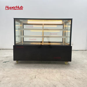 Vitrine réfrigérée carrée en verre pour pâtisseries et gâteaux, équipement de boulangerie commerciale à refroidissement par air - Product Image 3