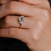 Anillo de Compromiso de Oro Sólido de 10k, 14k, 18k con Diamante Cultivado en Laboratorio para Hombre y Mujer, Certificado IGI GIA, 2ct, 3ct, VVS, Joyería de Diamantes de Laboratorio Personalizada