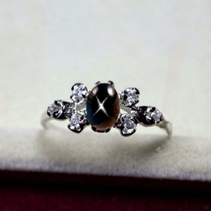 Unique <b>Black</b> Star <b>Ring</b>, 925 Sterling Silver, <b>Black</b> Star Sapphire, Jewelry <b>Ring</b> Women, <b>Black</b> Star <b>Ring</b> Gemstone Jewelry Gift - Product Image 1