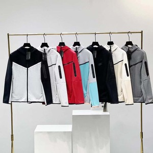 2026 autunno Tech giacca in pile da uomo <span class=keywords><strong>Jogger</strong></span> con cappuccio da allenamento abbigliamento sportivo tinta unita giacche da uomo alla moda - Product Image 4