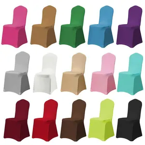Cheap Capas de Cadeira Slip SEAT Cover Stretch Removível Casamento Fornecedores Wrinkle Resistant White Spandex Chair Covers Para Eventos