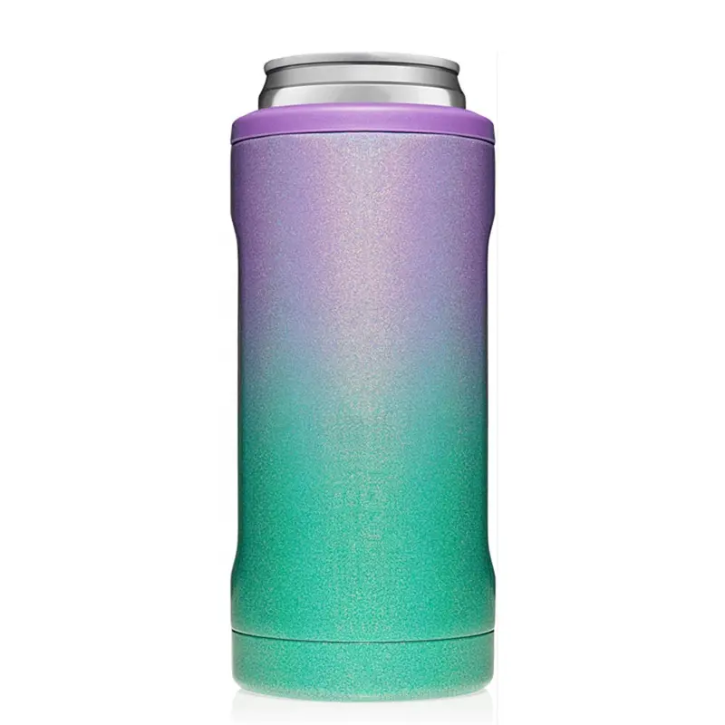 SAIMENG Custom 12oz 350ml Farbverlauf Edelstahl Skinny Portable Beer schlank isoliert Dosen kühler Ice Pack Bier kühlbox