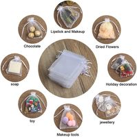 Pochettes en organza transparentes, mini sacs cadeaux pour bonbons, bijoux, fêtes, mariages, emballages personnalisables